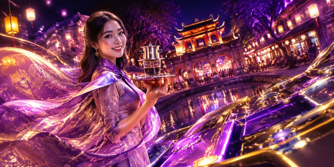 Người dùng Hà Nội mặc áo dài truyền thống theo dõi kết quả thể thao và giải trí trực tuyến